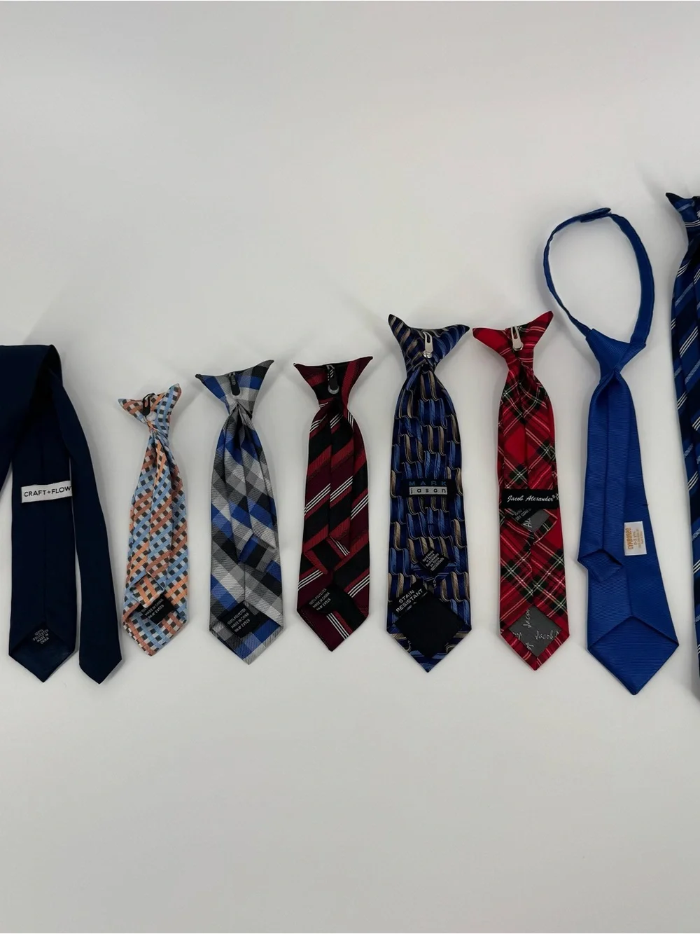 Little Boy’s Lot of Neck Ties Bundle Clip on, Zip, and Tie